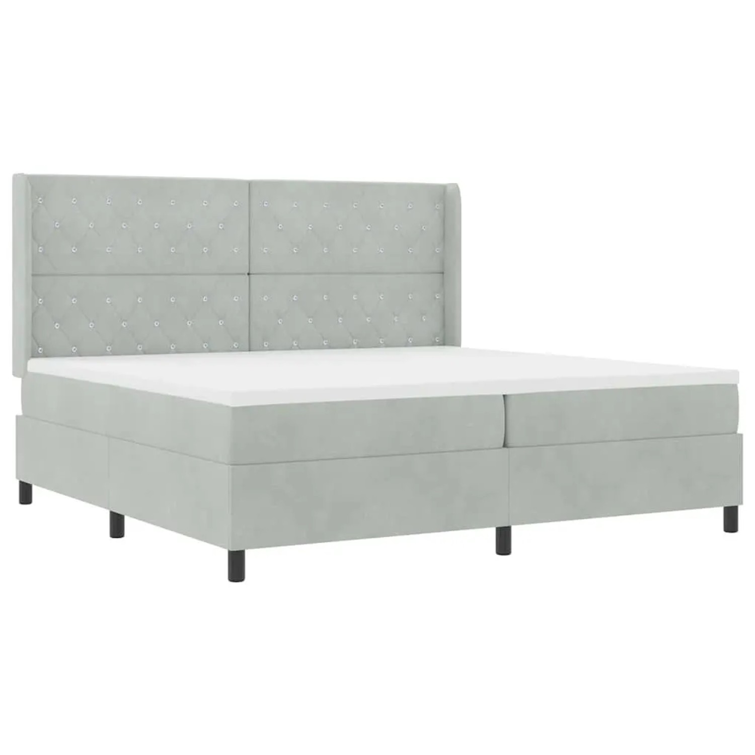 vidaXL Boxspringbett mit Kopfteil Hellgrau 200 x 200 cm Samt 3341972 günstig online kaufen