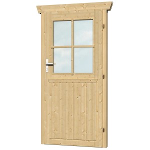 Skan Holz Einzeltür, 78,5x186,5 cm, Anschlag rechts, für 45 mm Gartenhäuser mit Echtglas