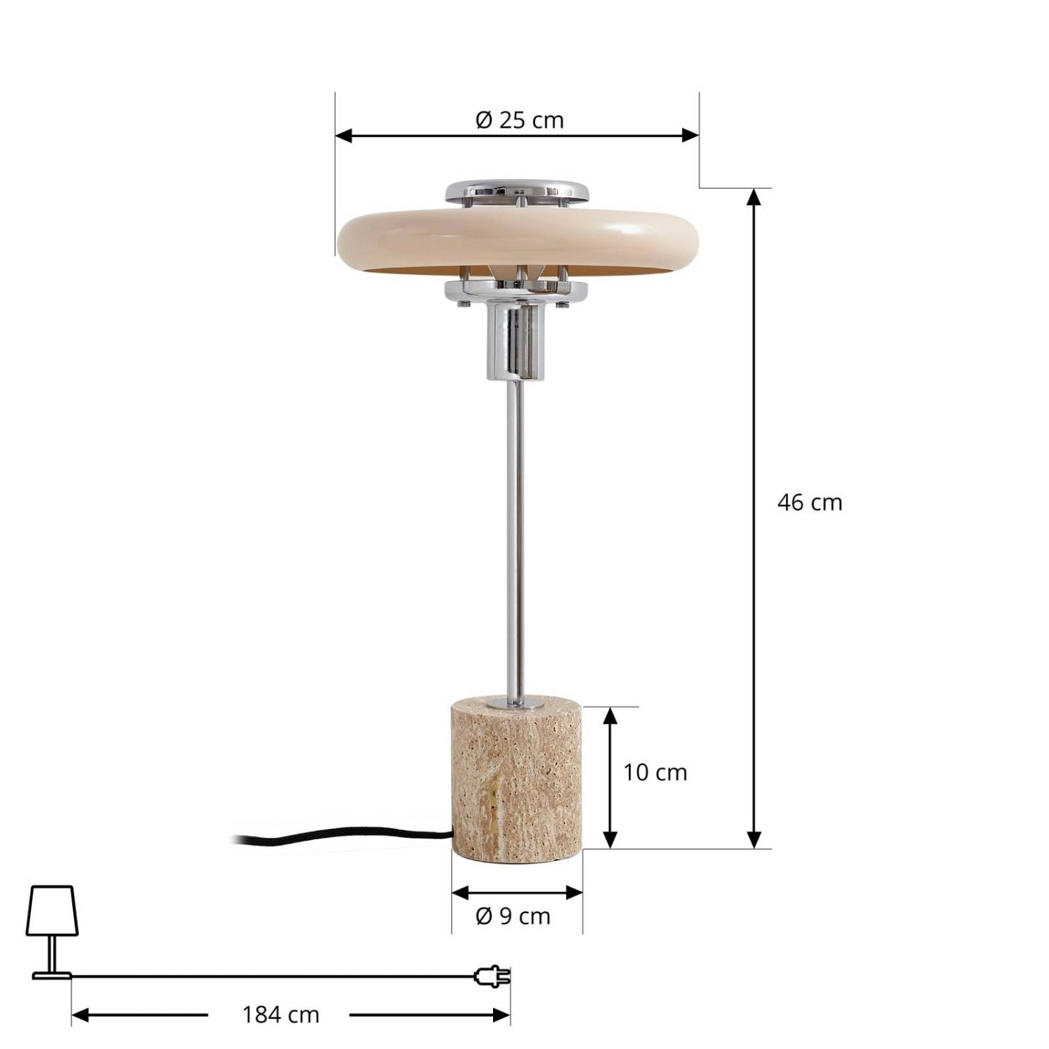 Lindby Tischlampe Branford 10041888 Retro Vintage Antik in Creme aus Metall 1-flammig E14 Wohnzimmerleuchte_4
