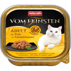 Vom Feinsten Katzen-Nassfutter Adult Pute & Tomate, getreidefrei, 100g
