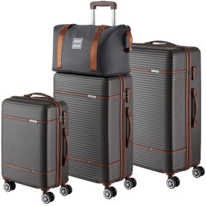Tectake Reisekofferset Madison 13 Teilig  Hartschalen Aus Robustem Abs Kunststoff Tsa Sicherheitszahlenschloss  30 x 49 x 76 cm Anthrazit