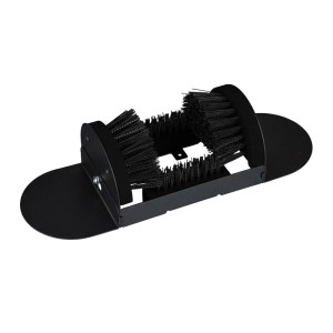 Relaxdays Schuhabstreifer Holz Schwarz Rutschfest 11,5 cm x 23 cm x 15 cm 1,7 kg