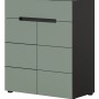 Inn.Furn Schuhkommode Cooper, Salbei und Grau, 80 cm breit. Kommode mit Schublade und Türen.
