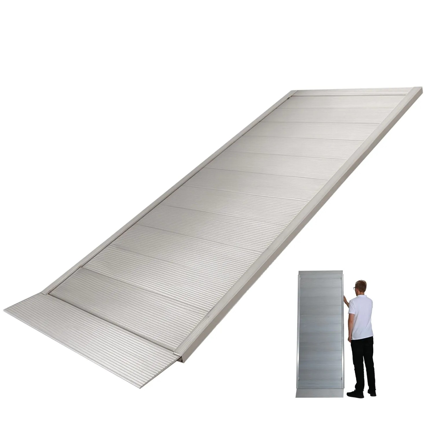 TRUTZHOLM 1 x Breitrampe 214 x 74 cm Traglast 600 kg Alu Grau Geriffelt