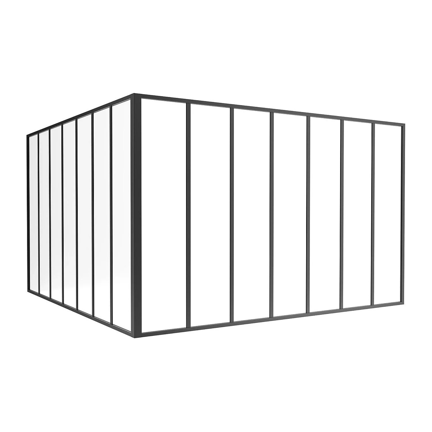 Vente-unique Glaswand Bayview Schwarz 210 cm