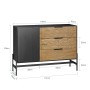 SoBuy Sideboard Küchenschrank Buffet mit 3 Schubladen Braun-Schwarz 114x83x40cm HFSB02-SCH_4