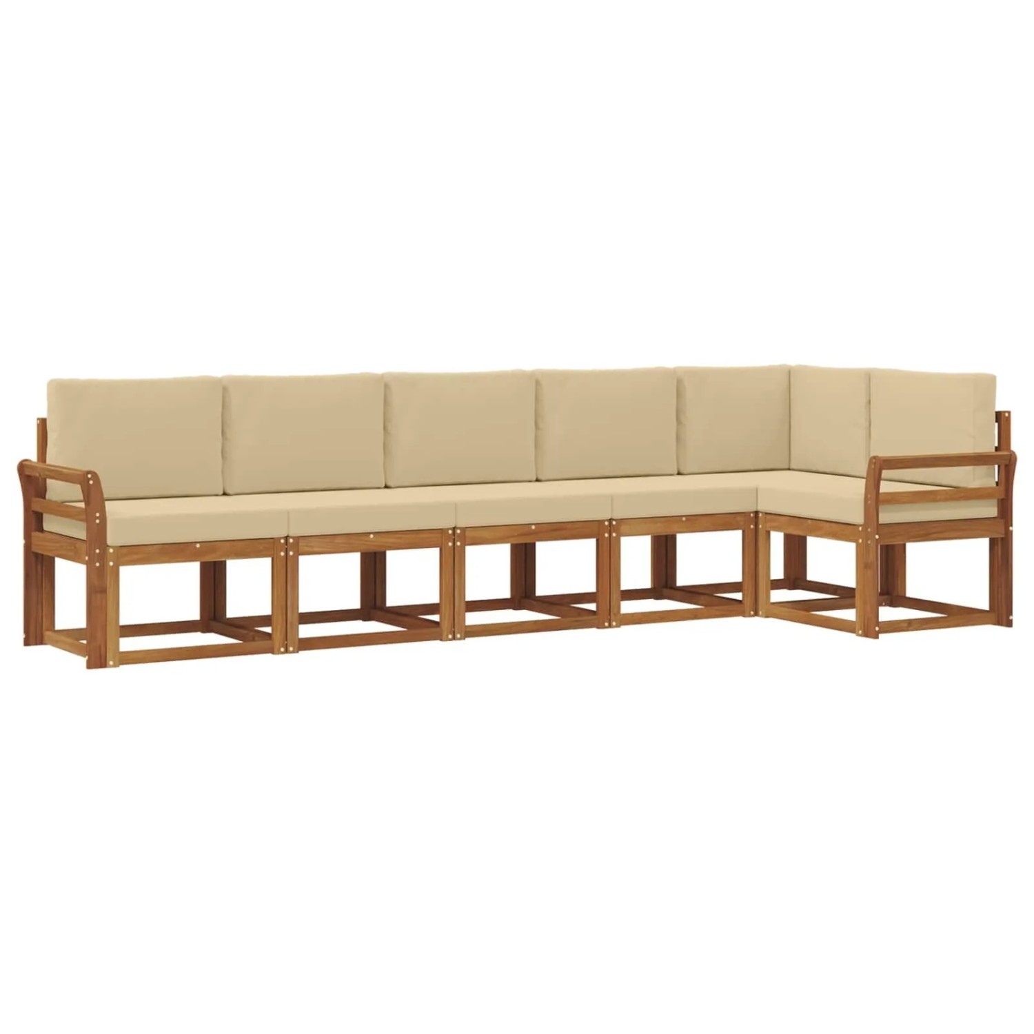 vidaXL Outdoor-Sofagarnitur mit Kissen 6 Stk Natur und Beige 3366466