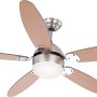 GLOBO Deckenventilator Azura 132 cm mit Beleuchtung, Nickel matt, Holzoptik