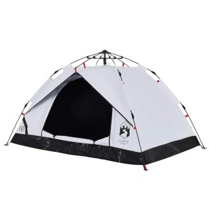 vidaXL Kuppel-Campingzelt 3 Personen Weiß Verdunkelt Quick Release 4004196