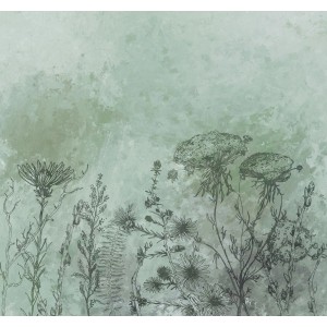 Sanders & Sanders Fototapete Blumen Grün, florales Muster, 300x280cm