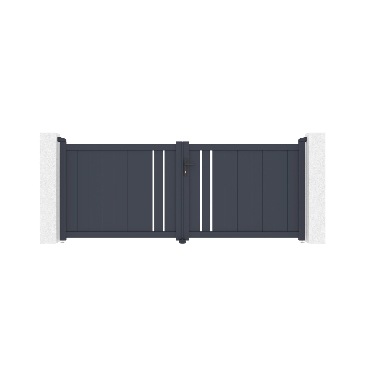 Casanoov Doppelflügeltor Aus Aluminium 3M Giona H 120Cm Grau günstig online kaufen