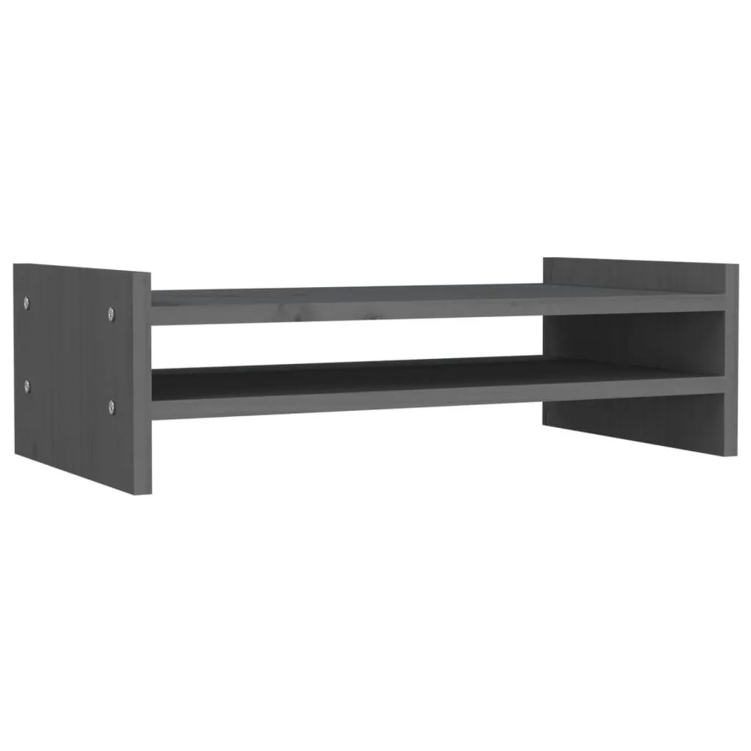 vidaXL Monitorständer Grau 50x27x15 cm Massivholz Kiefer 814021