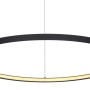 Moderne, runde LED-Hängeleuchte Ralph in Schwarz, Ø 60 cm für Wohn- und Esszimmer.
