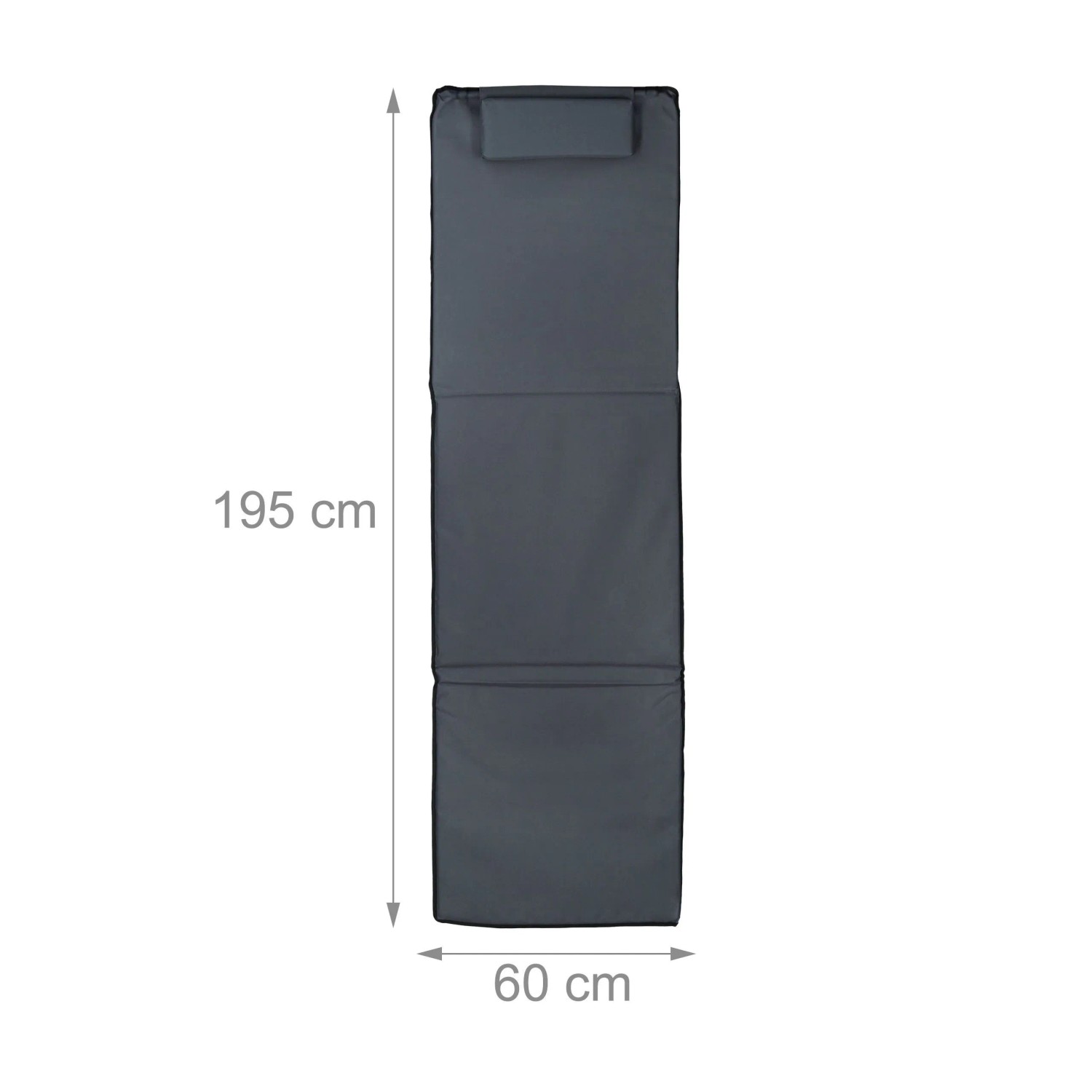 Relaxdays Strandmatte XXL Kunststoff Metall Anthrazit Mit Kopfkissen Höhenverstellbar 195 cm x 60 cm x 4 cm 3 kg_4