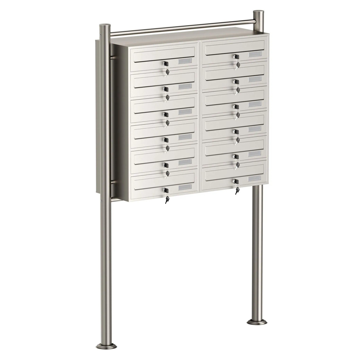 Wiltec 12Er Briefkastenanlage Edelstahl 2X6 Fächer Standbriefkasten Briefkasten