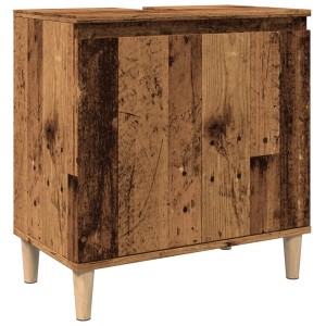 vidaXL Waschbeckenunterschrank Altholz-Optik 58x33x60 cm Holzwerkstoff 857114