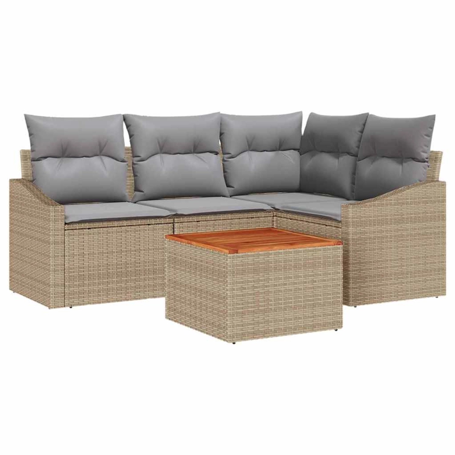 vidaXL Garten-Sofa-Set 5-Tlg Beige Hellgrau 3356495 günstig online kaufen