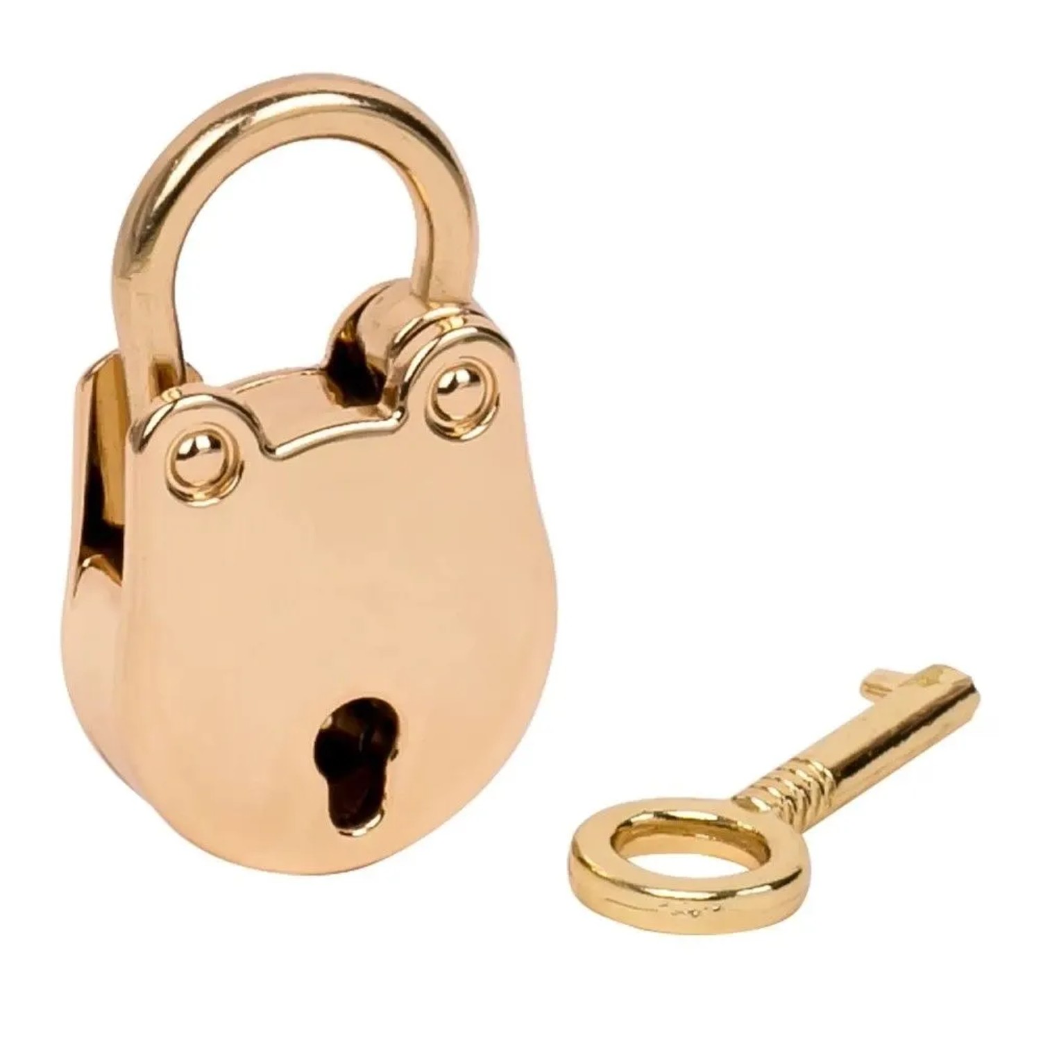 HMF Mini Deko Vorhängeschloss mit Schlüssel 38 x 25 x 10 mm Gold