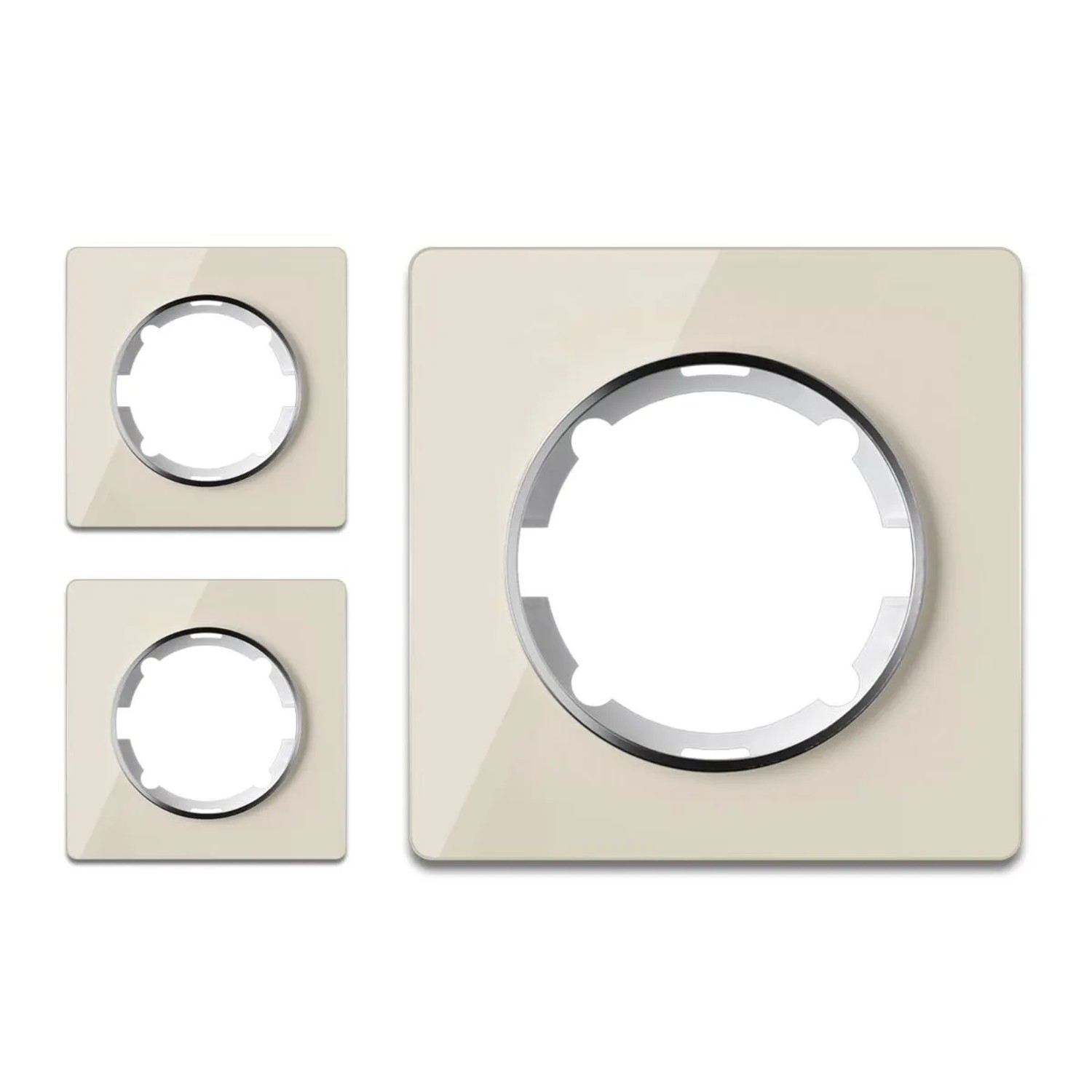 OneKeyElectro 3x Garda Glas Abdeckrahmen Set Beige
