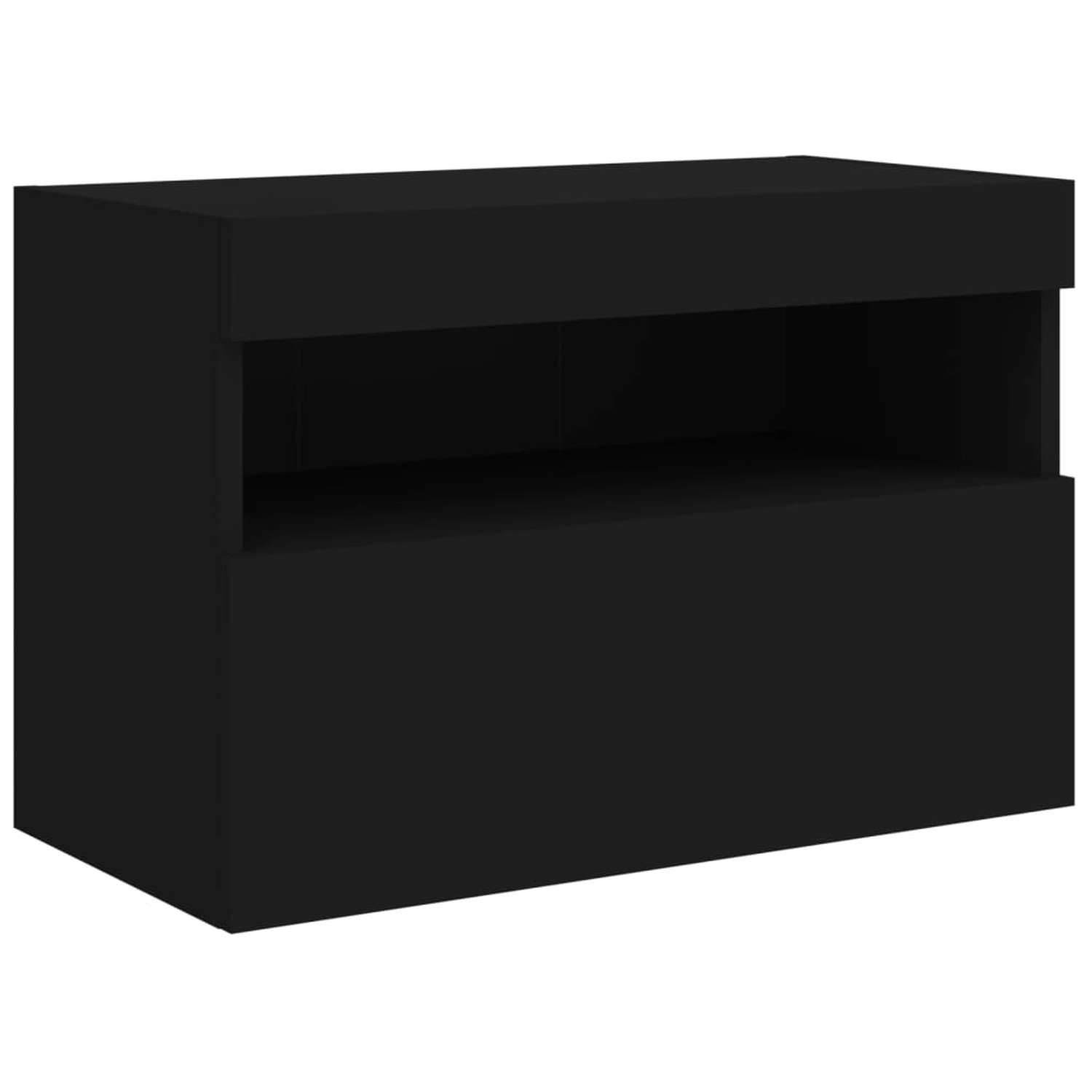 VidaXL TV-Wandschrank mit LED-Leuchten Schwarz 60x30x40 cm günstig online kaufen