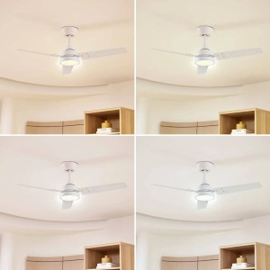 Lindby LED Deckenventilator Aerallo mit Lampe, weiß, Metall, 1-flammig. Verschiedene Farbtemperaturen.