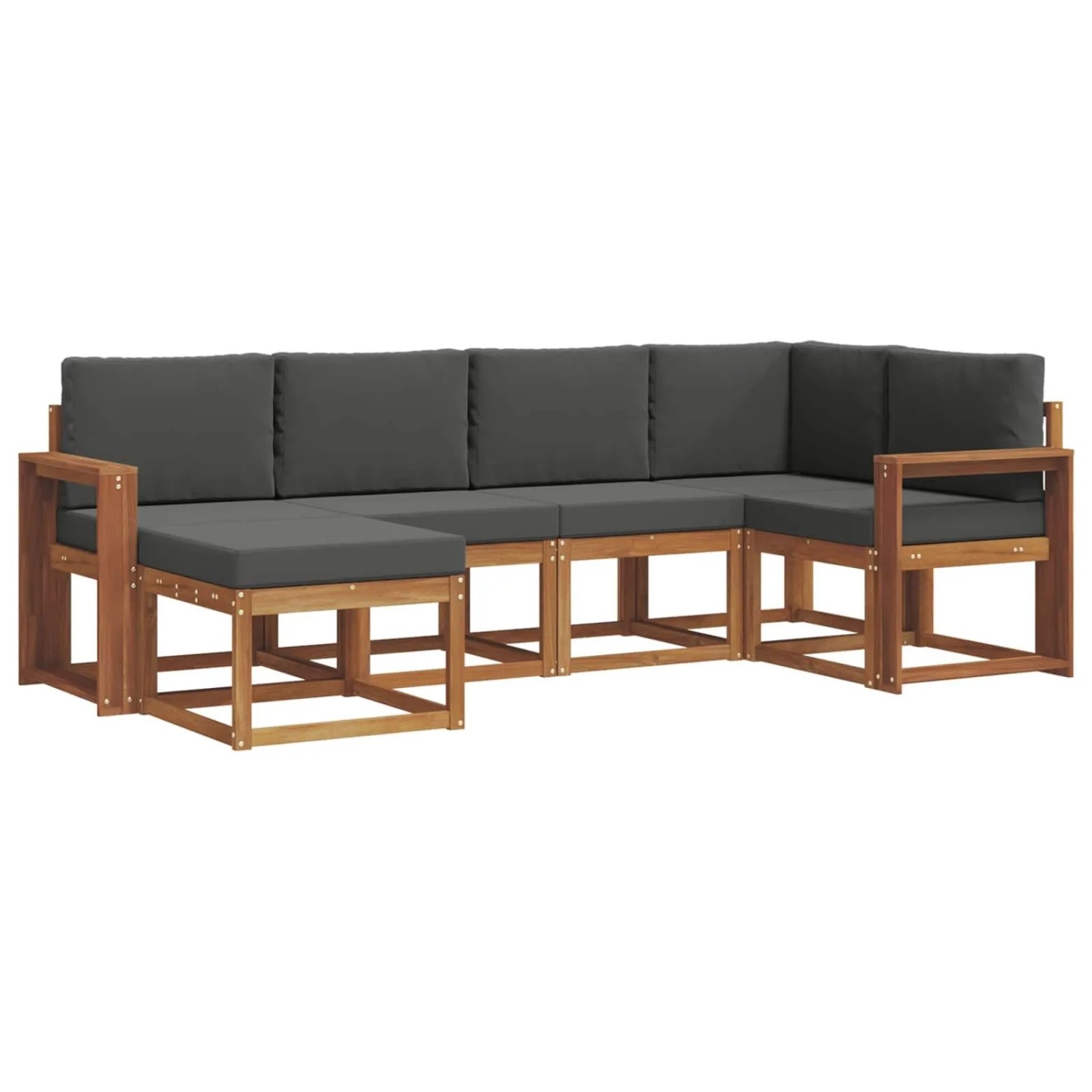 Thumbnail - vidaXL Outdoor-Sofagarnitur mit Kissen 6 Stk Natur und Anthrazit 3366645