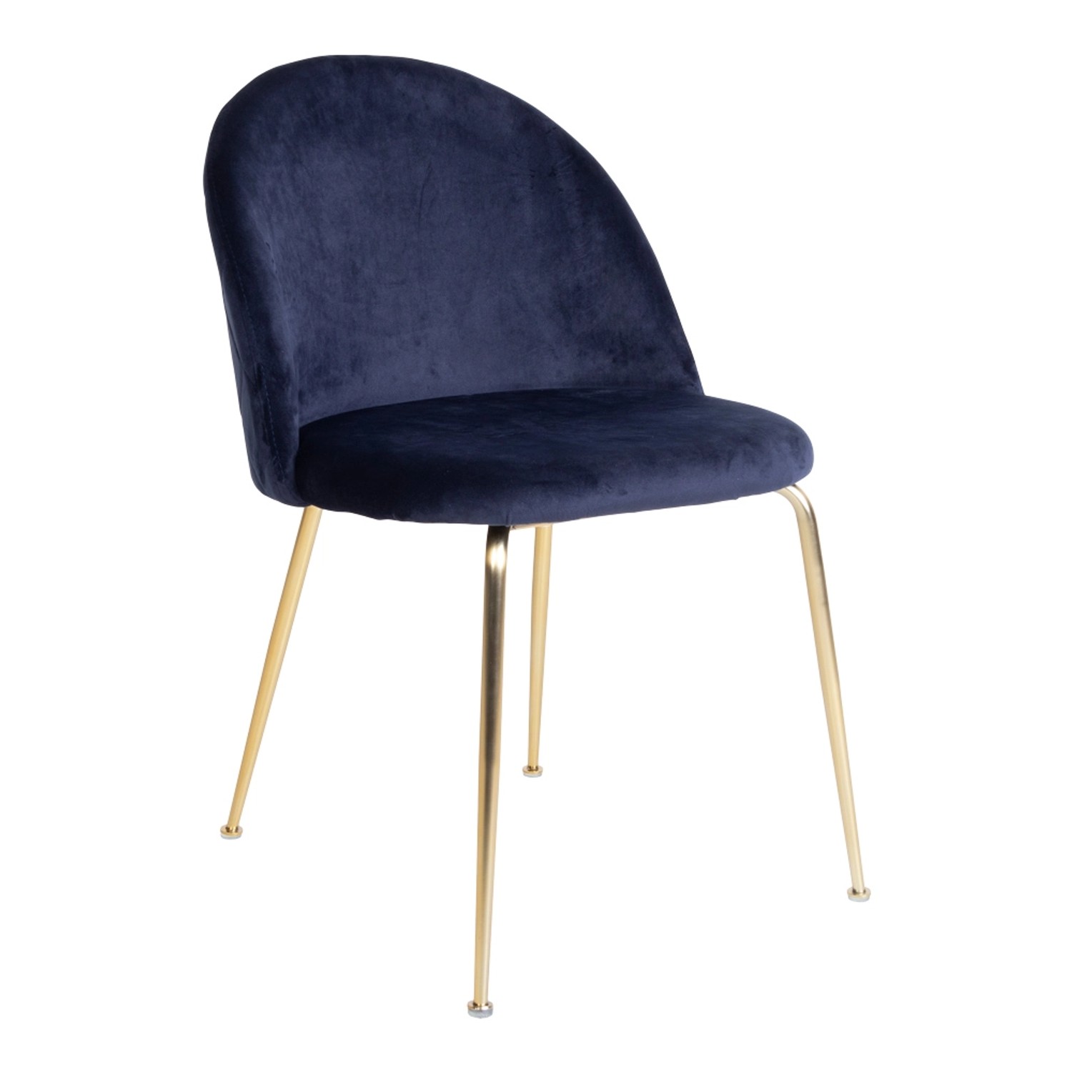 ebuy24 Geles Esszimmerstuhl Blaues Velour Beine im Messing Look günstig online kaufen
