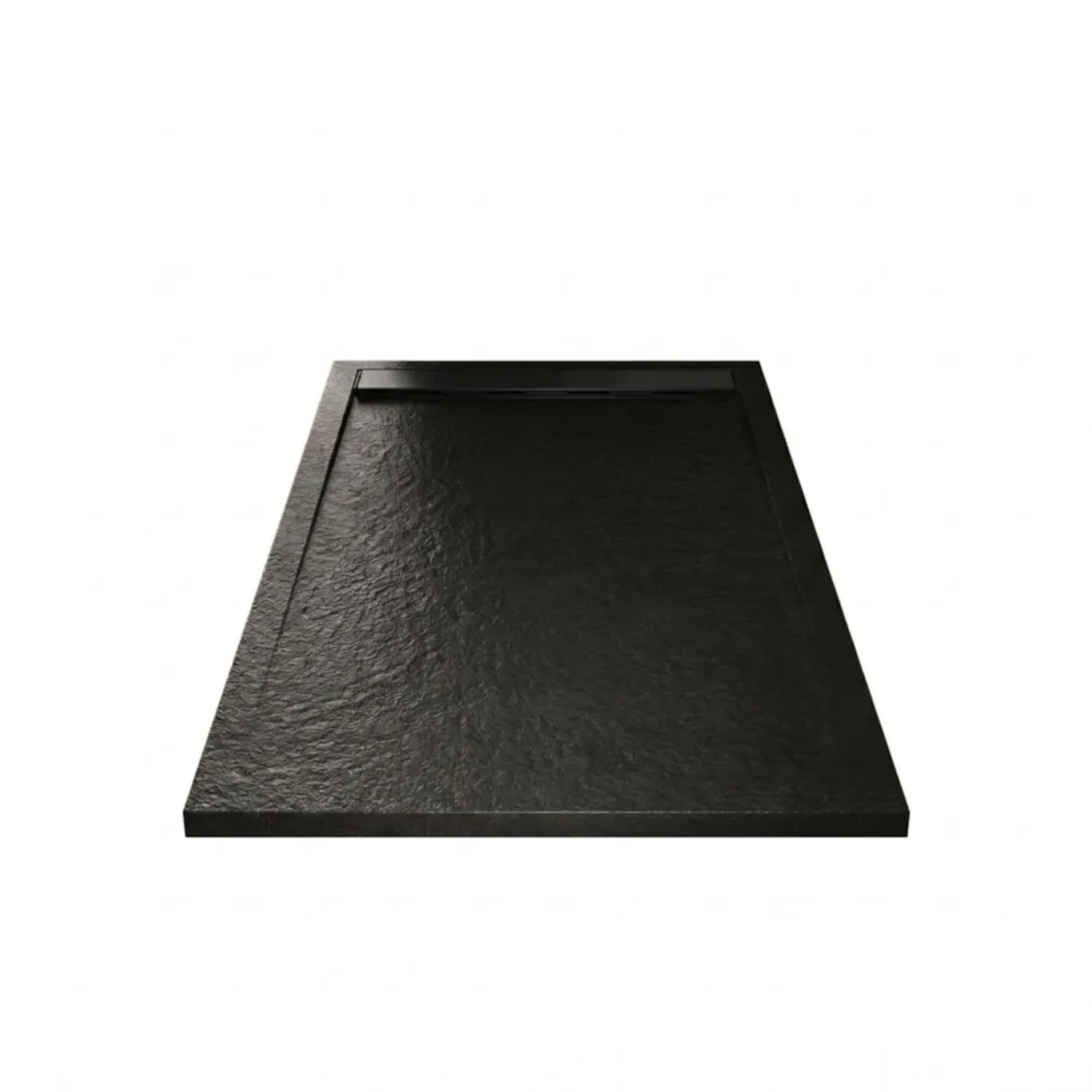 Mirlo Mineralguss Duschwanne Extra Flach Ribera  Schwarz 70x200cm