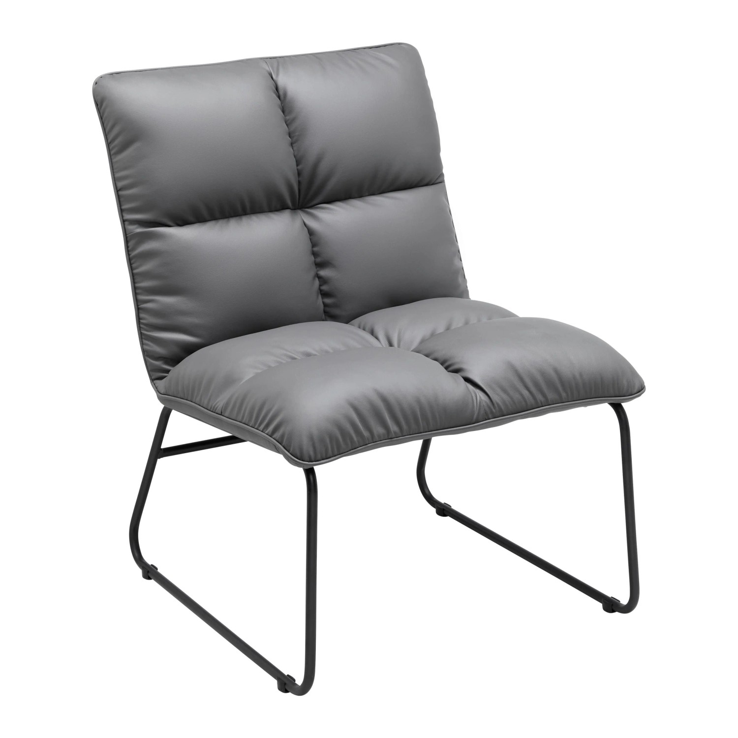 Bessagi Home Sessel Eleina Grau Lederlook