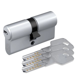 Basi Profil-Doppelzylinder 45/70 mm mit 3 Schlüsseln, verschiedenschließend, für Haustüren.