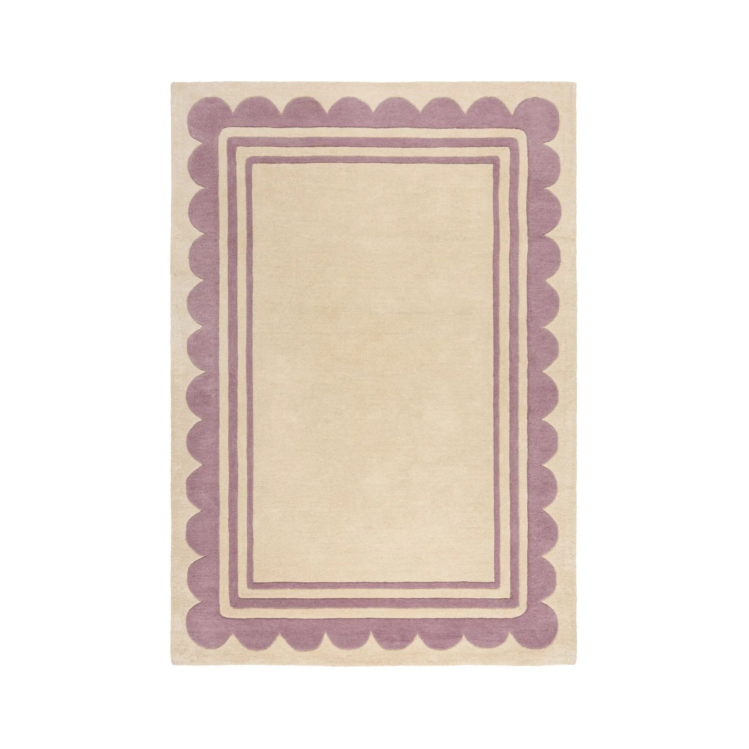 Flair Rugs Wollteppich Lois 160 cm x 230 cm Lila-Beige