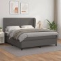 Graues vidaXL Boxspringbett (180x200 cm) mit Matratze und Kunstleder-Bezug.