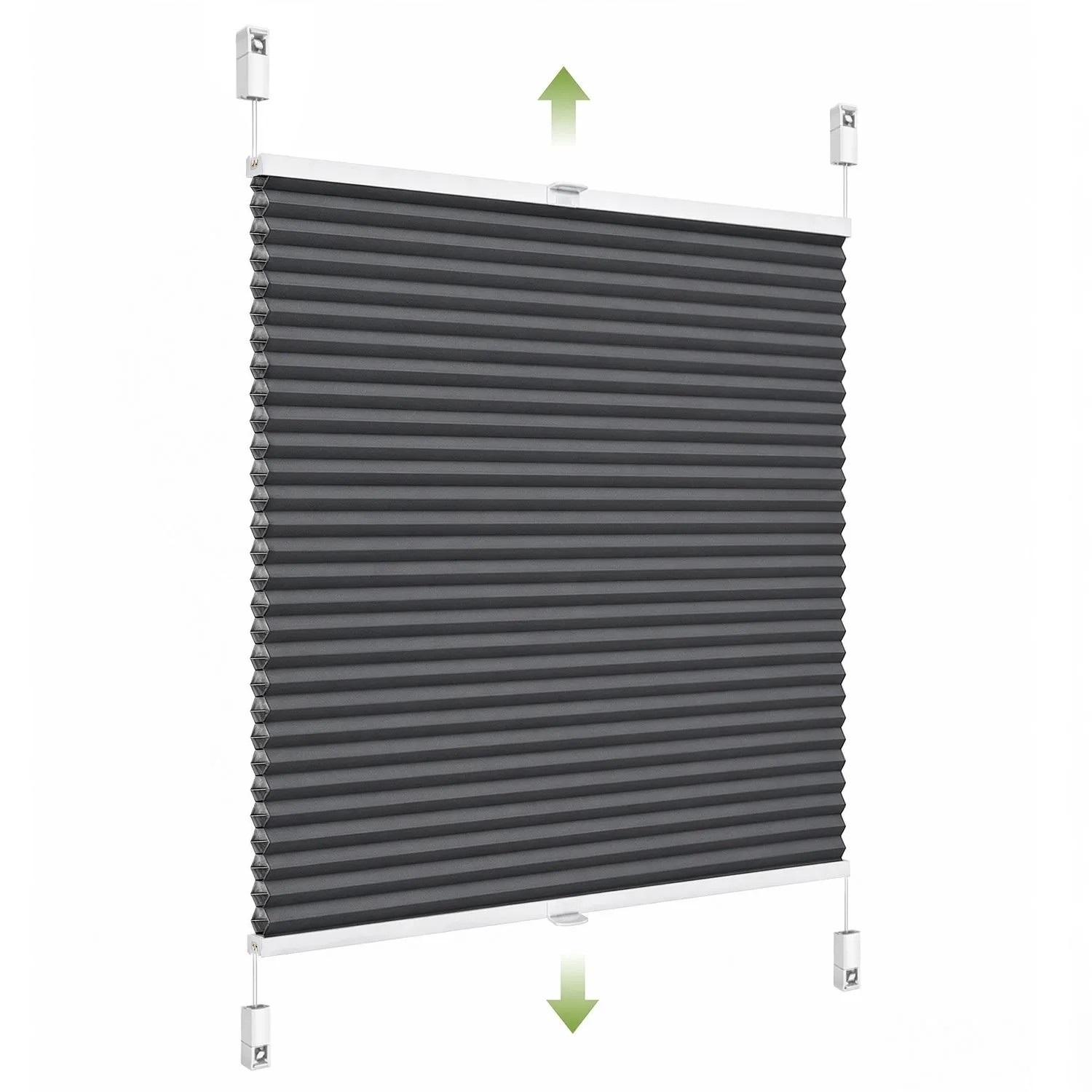 SALCAR Wabenplissee Thermo Plissee Klemmfix ohne Bohren Verspannt Verdunkelnd Blickdicht Grau 45x130cm für Fenster und Tür Sonnenschutz Hitzeschutz
