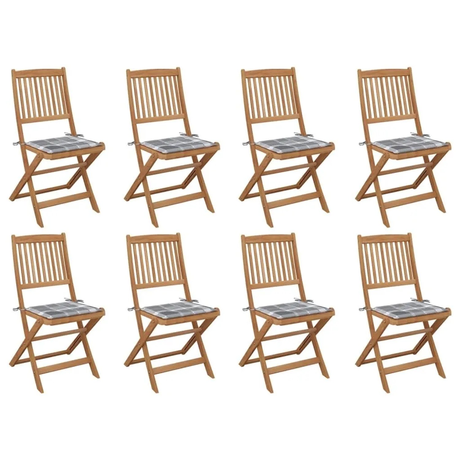 vidaXL Klappbare Gartenstühle mit Kissen 8 Stk Massivholz Akazie 3075127 günstig online kaufen