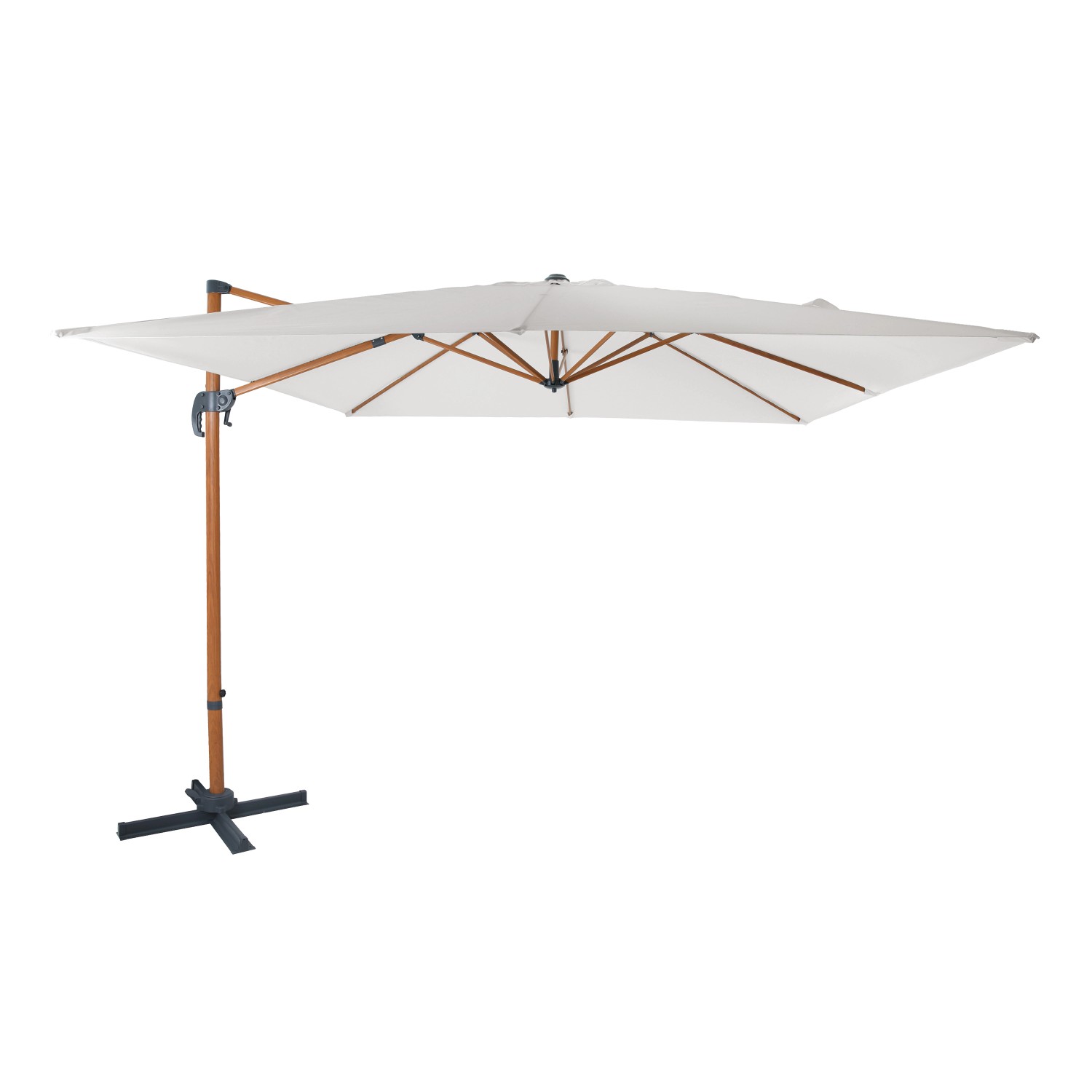 Axi Ampelschirm Nima 300 cm x 300 cm Holz-Optik/Beige günstig online kaufen