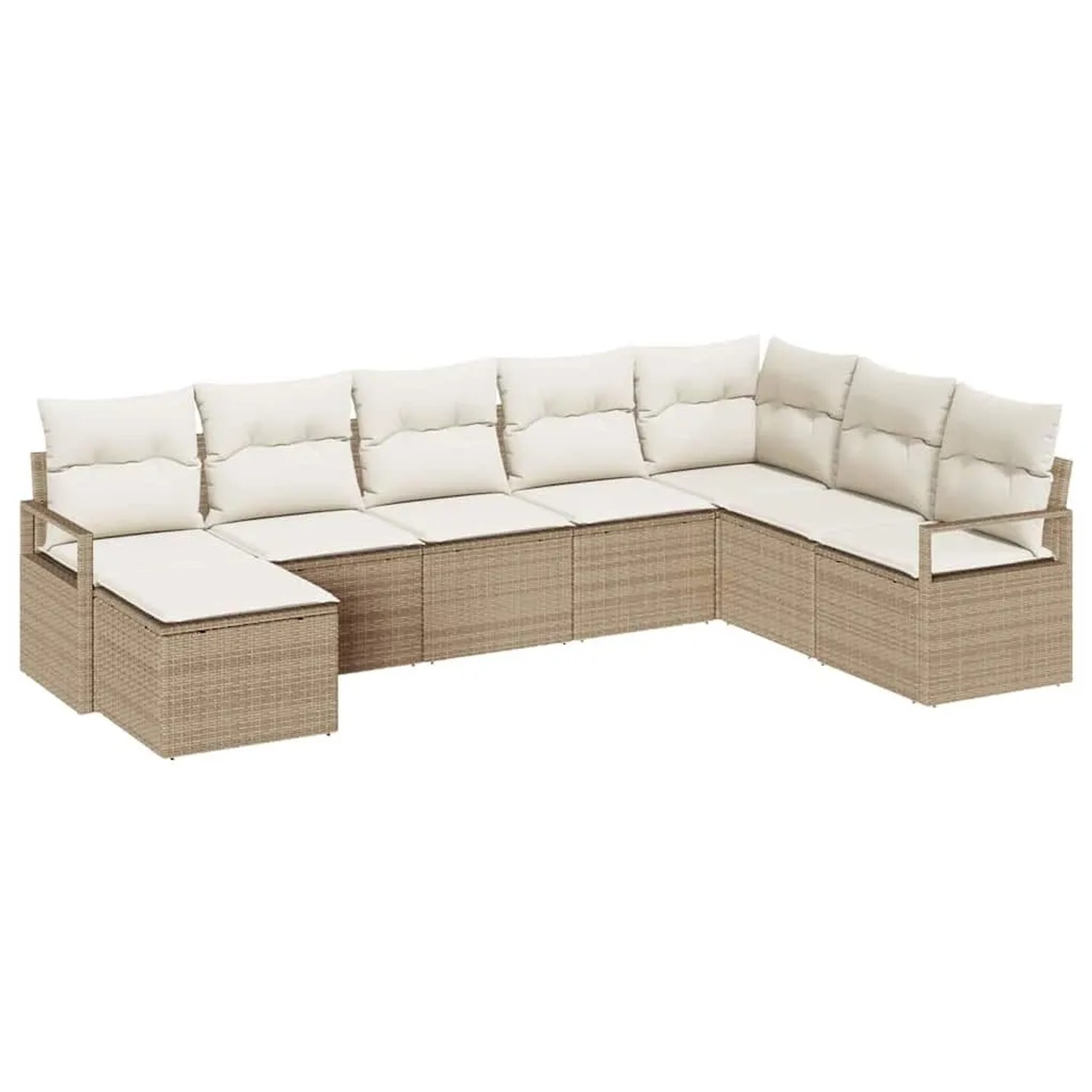 vidaXL Sofa Set mit Kissen 8-Tlg Beige und Creme Poly-Rattan 3355170 günstig online kaufen