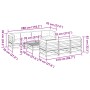 vidaXL 8-tlg. Garten-Sofagarnitur aus Kiefernholz mit anthrazitfarbenen Kissen, Maße siehe Zeichnung.