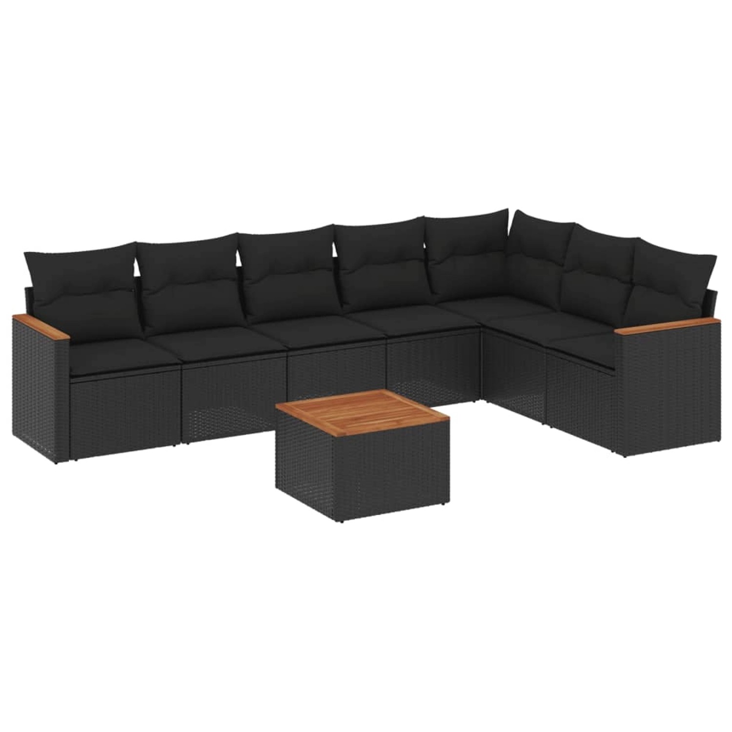 vidaXL 8-tlg Garten-Sofagarnitur mit Kissen Schwarz Poly Rattan Modell 222 günstig online kaufen