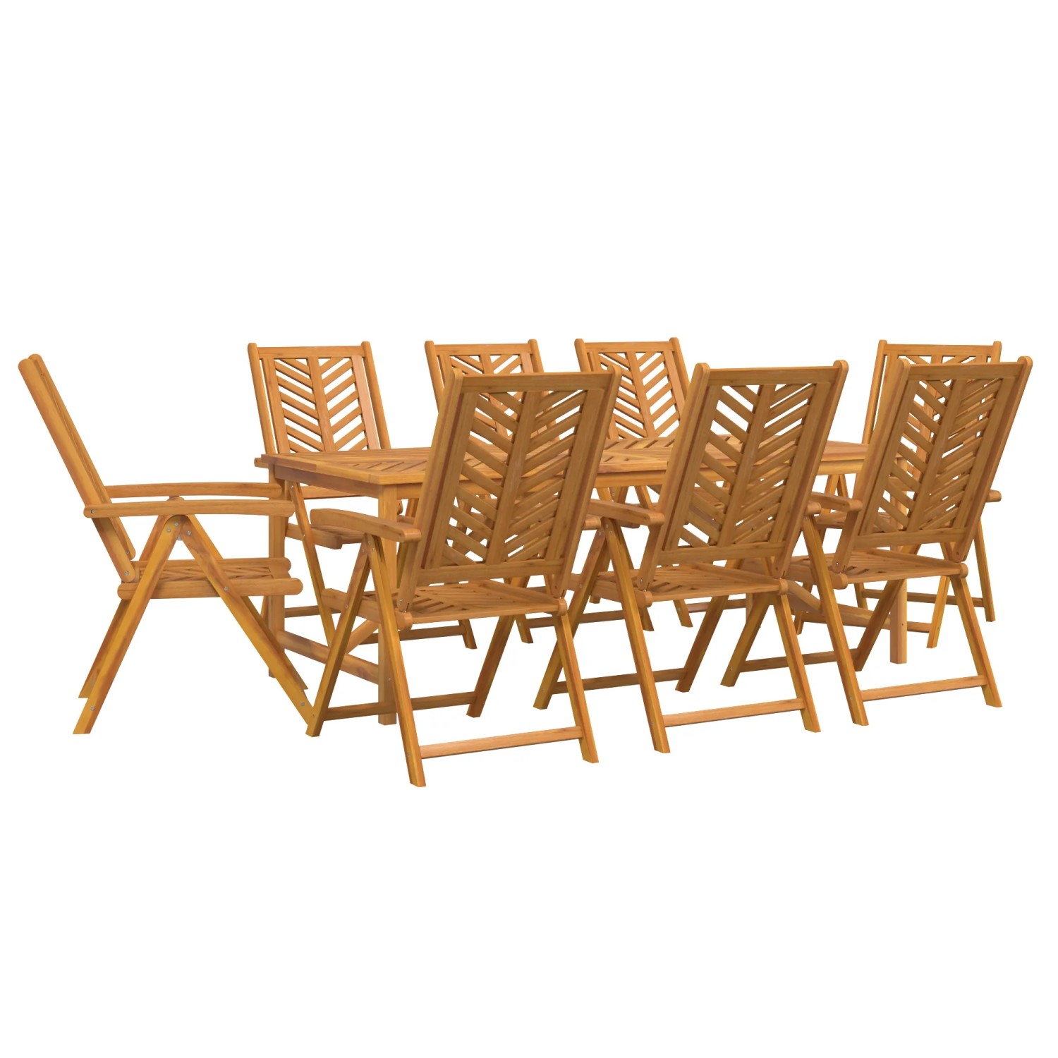 vidaXL 9-Teiliges Garten Esstisch Set aus Massivholz Akazie 3154126