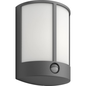 Philips LED-Außenwandleuchte Stock in Anthrazit mit Bewegungsmelder.