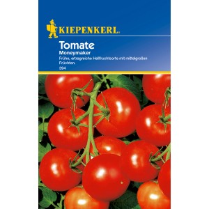 Kiepenkerl Tomaten Moneymaker Samen: Reife, rote Tomaten an der Rispe.