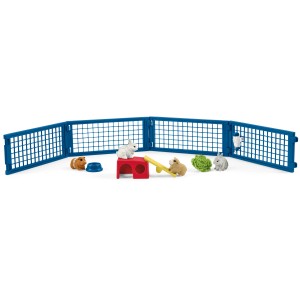 Schleich Farm World Spielset: Zuhause für Kaninchen und Meerschweinchen mit Zubehör.