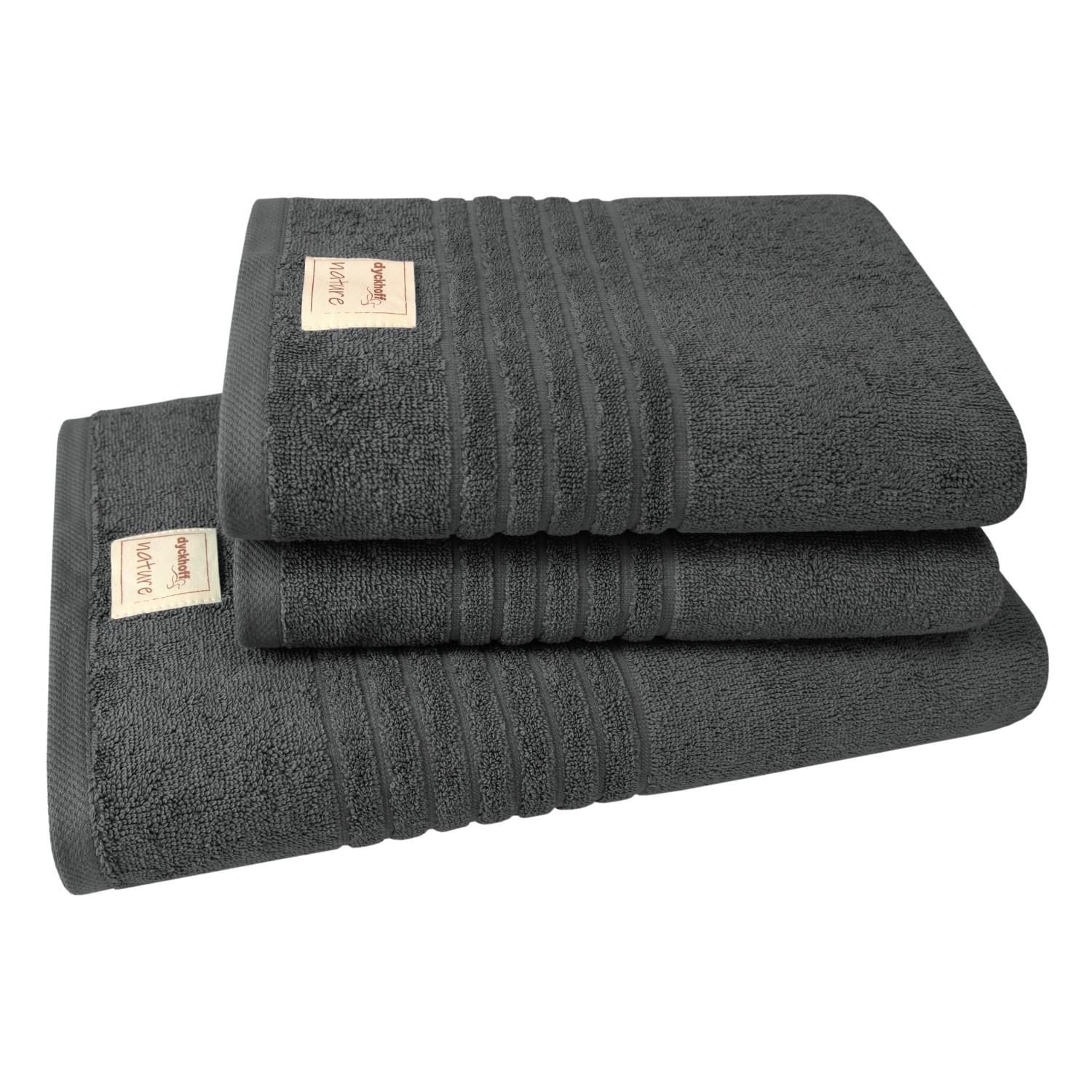 Dyckhoff Handtuchset Nature Anthrazit 3-tlg.