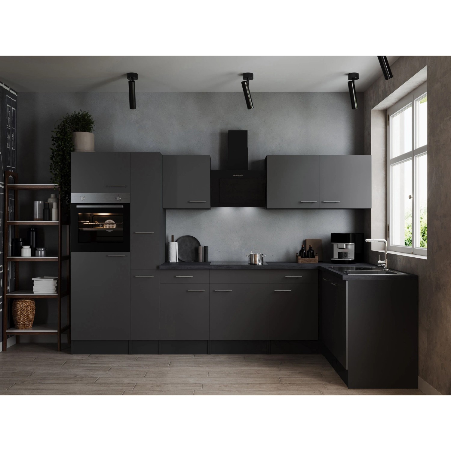 Respekta Winkelküche Oliver 310 cm Grau