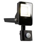 Schwarzer LED's Work Außenstrahler mit Sensor, 10W, 1200lm, 4000K, IP54.