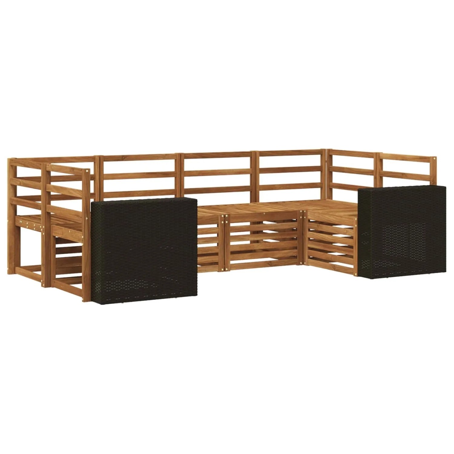 vidaXL Ecksofa Set 6 Stk Natur Massivholz Akazie 3384780