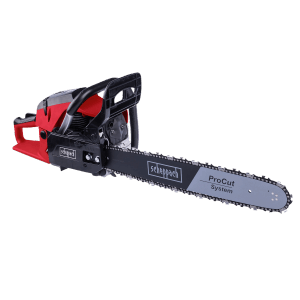 Scheppach Benzin-Kettensäge PCS53 mit ProCut-Schwert, rot und schwarz.