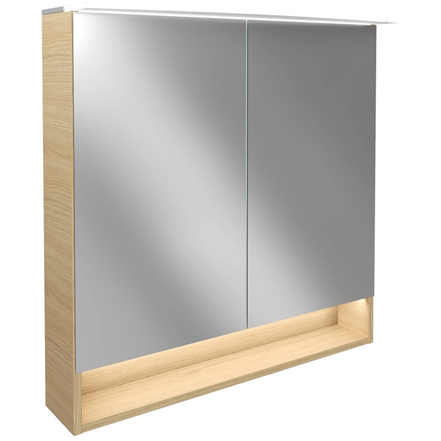 Fackelmann Spiegelschrank B.Style Sandeiche 80 cm mit Softclose Türen