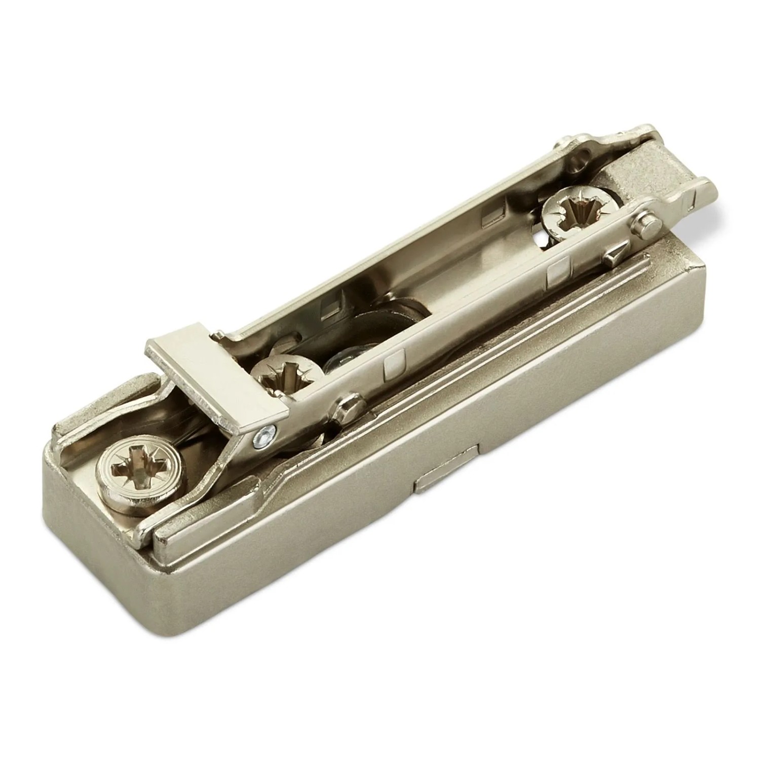 SALICE Blitz Montageplatte Linear H6 Exzenterverstellung mit Euroschrauben Nickel Matt