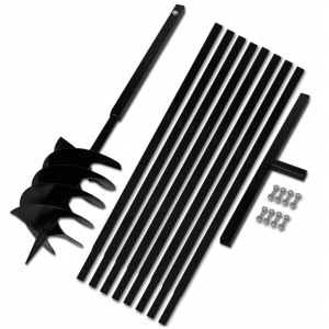 vidaXL Erdbohrer mit Griff 200 mm Verlängerungsrohr 9 m 270536